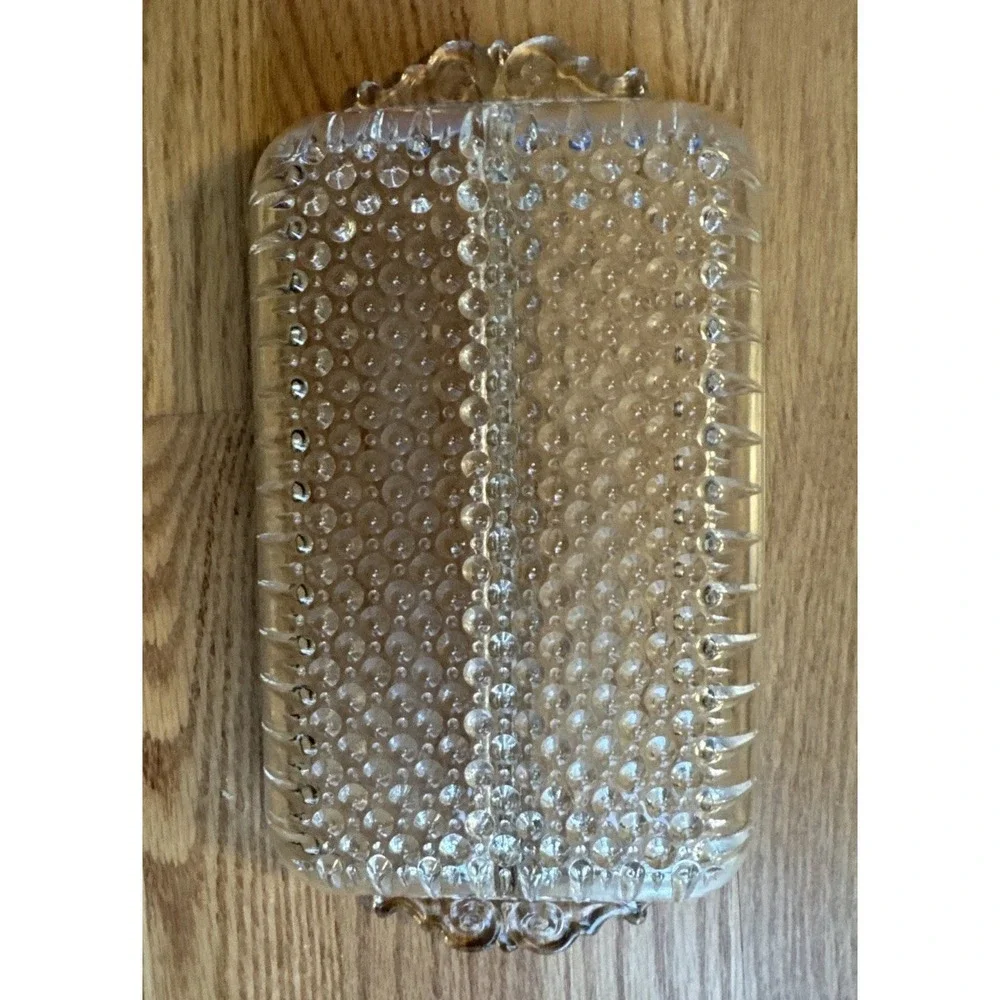 Anchor Hocking Relish Dish/Trinket Dish‎ Hobnail W/ Handles Glass Rectangle VTG